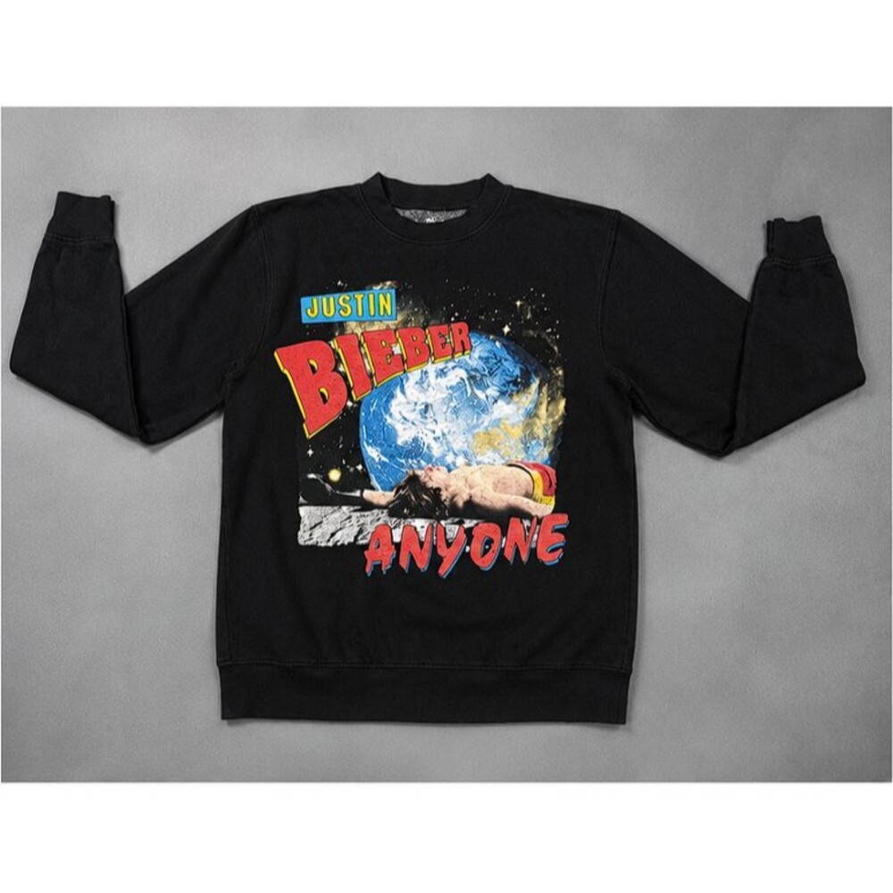Justin Bieber Anyone Space Graphic Crewneck Sweatshirt Mens Medium Pop Music